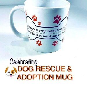 Dog Lover/Rescue Mug. Paw Print I Saved My Best Friend, My Best Friend Saved Me!